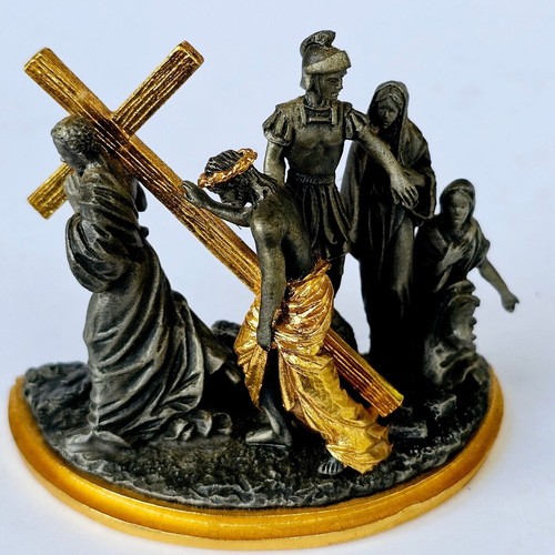Franklin Mint Stations Of The Cross 5th Station Simon Helps Jesus Carry M470.1 - Bild 11 von 11