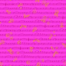 Soliloquy Music Notes Fabric 100% Cotton by Makower Singalong Peony Pink