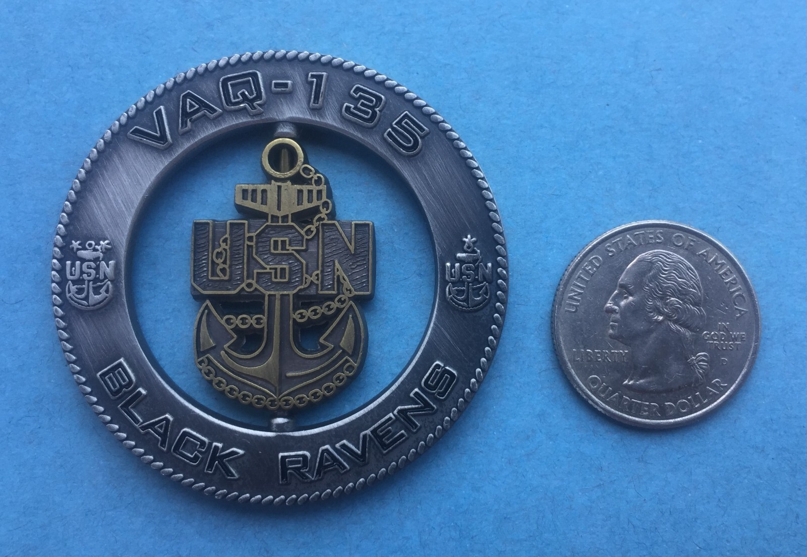 US NAVY CHALLENGE COIN - ELECTRONIC ATTACK SQUADRON 135 (VAQ-135) CPO