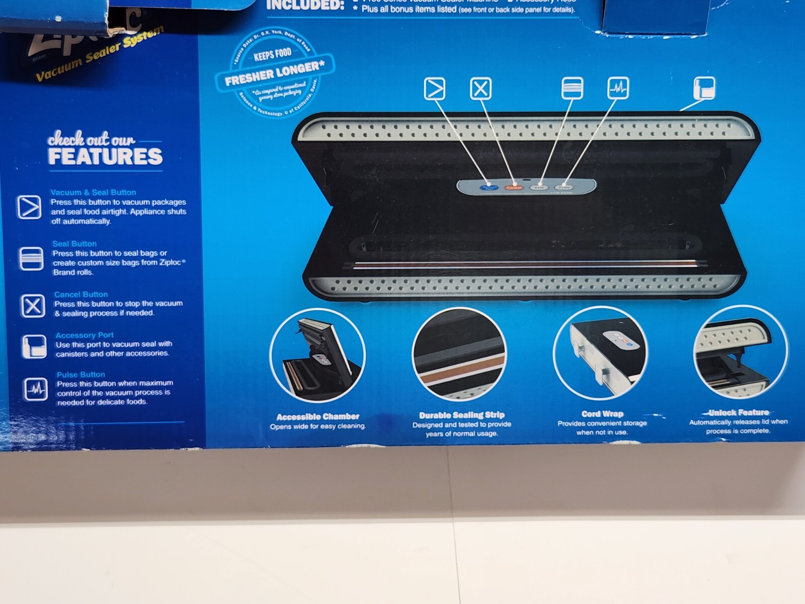 Ziploc Vacuum Sealer System Model v159 Food Saver Machine, Keeps Food