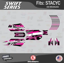 Graphics Kit for STACYC 16E Brushless Electric Bike (All Years)  Swift-magenta