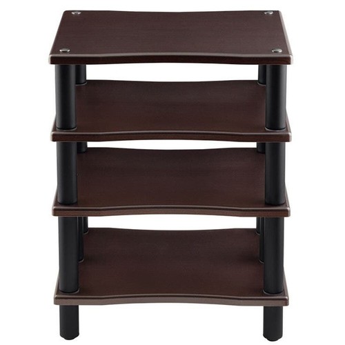 4 Regal Audio Video TV Medien Komponenten Ständer Rack AV Ausrüstung Holz Espresso - Bild 3 von 6