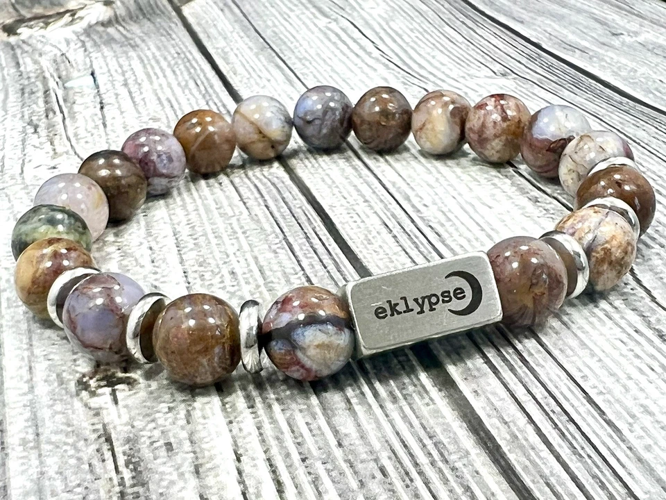 Pulsera para hombre eklypse Signature ACERO INOXIDABLE 10mm Pietersite piedras preciosas cuentas Foto 2 de 4