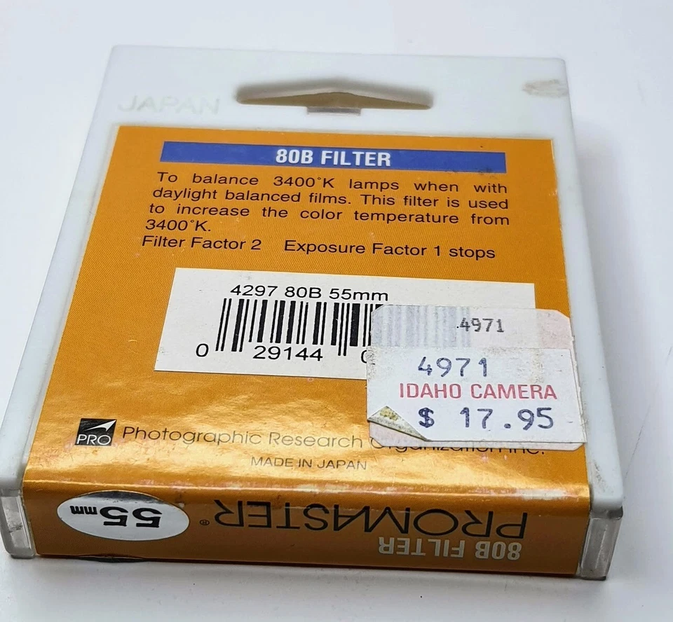 55mm Pro 80B Blue Glass Lens filter 80 B Japan Coated 55 mm Camera Color 80 B 55 - Image 2 of 4