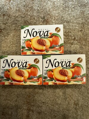 Royal Nova Fruity Soap!! Lot Of 3 Peach Extra Moisturizing Exp 10/26