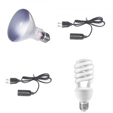 KIT LAMPADA UVB/UVA RETTILI TARTARUGHE +SPOT O INFRARED +2 PORTALAMPADA COMPLETI