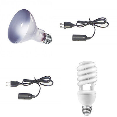 Lampada Rettile e Anfibio con 2 Lampadine UVA UVB 25W a Punto Basking e Morsetto Girevole a 360 °Adatto per Scaldare e Illuminare Aquario otutun Lampada Tartaruga Kit Illuminazione Tartaruga