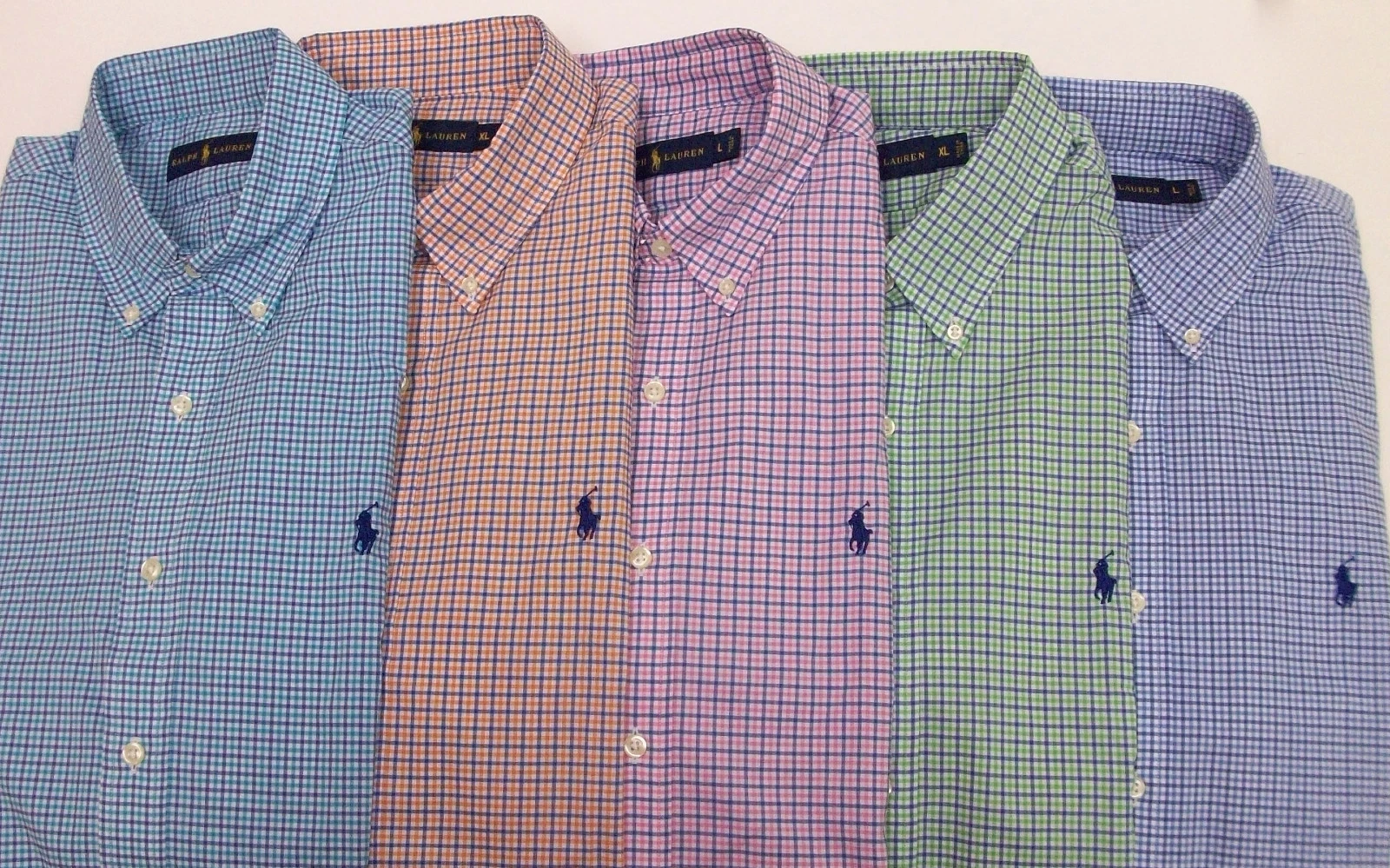 Polo Ralph Lauren LS Tattersall Plaid Poplin Cotton Shirt $89-98 Pink Blue NWT