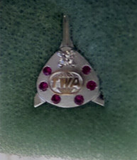 Vintage TWA 30 Years Trans World Airlines Lapel Hat Pin 10 KT WHITE GOLD