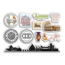 A5 Sticker Sheet Rome Vinyl Stickers - City Italian Italy Holiday Travel #78510