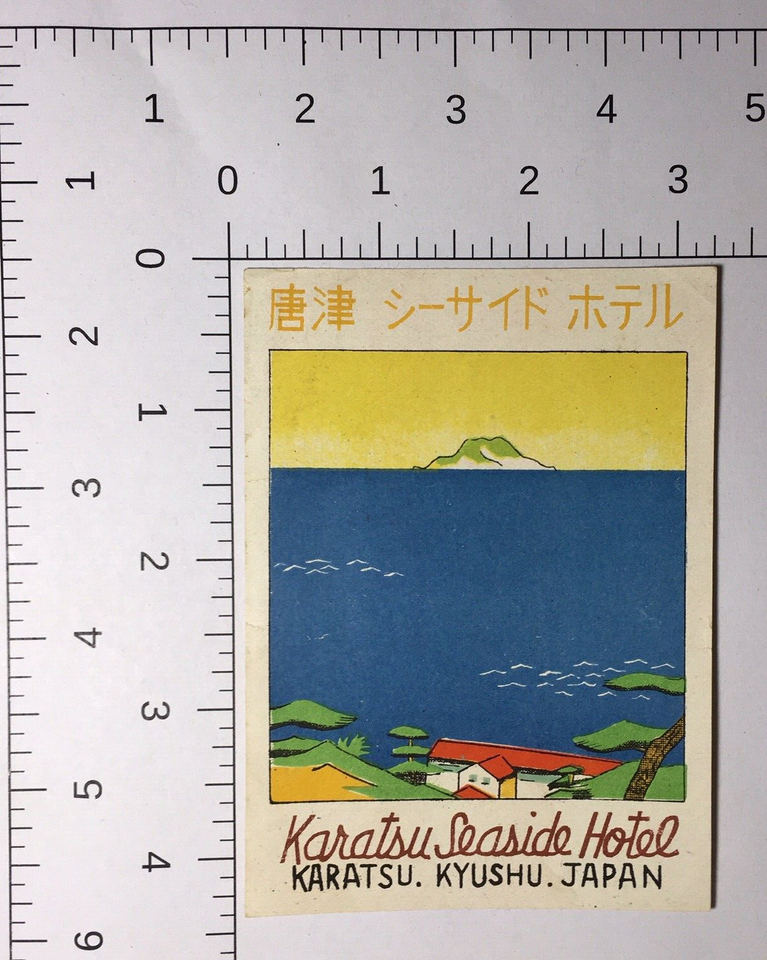 1920s30s Karatsu Seaside Hotel Luggage Label Kyushu Japan Original eBay