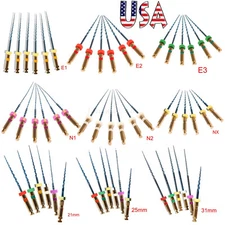 6Pcs Dental Endo Rotary Files Endodontic Pro Gold Niti Taper Files 21/25/31mm
