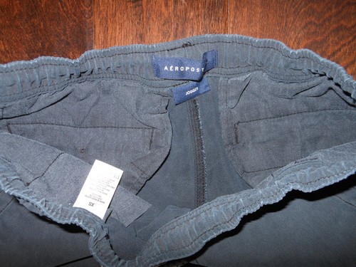 Preowned AEROPOSTALE Jogger 100% Cotton Drawstrings Pants Size XS Black - 第 3/6 張圖片