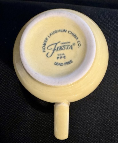 Vintage Fiestaware Yellow 4 Pc Cup & Saucer Set 2000’s Homer Laughlin EUC - Picture 8 of 11