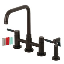 KS8285DKLBS Bridge Kitchen Faucet with Brass Sprayer, Oil Rubbed Bronze, Bronze