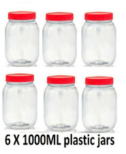 Plastic Storage 1000ml Sunpet Jars 6 Pack Food Spice