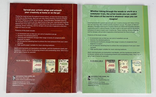Adult Coloring Books, Set of 2, Flying Wonders & Natural Wonders, Unused - Picture 2 of 4