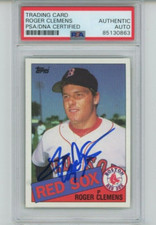 ROGER CLEMENS AUTO Rookie PSA DNA 1985 Topps Baseball 181 Signed Slabbed Red Sox