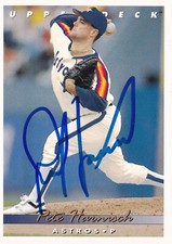 PETE HARNISCH SIGNED AUTO'D 1993 UPPER DECK CARD #97 HOUSTON ASTROS REDS METS