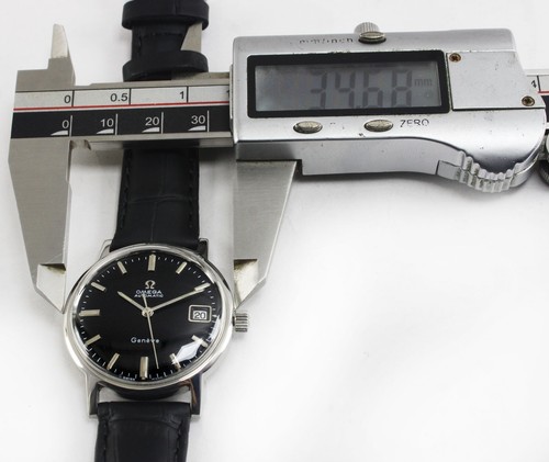 Vintage Omega Geneve Automatic Date Black Dial 35mm Mens Steel 166070 C.1969 - Picture 14 of 19