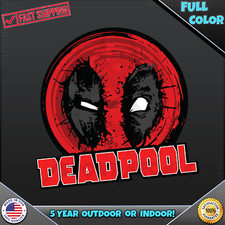 DEADPOOL SPUN LOGO Inside Outside Car Laptop PC VINYL DECAL STICKER 057