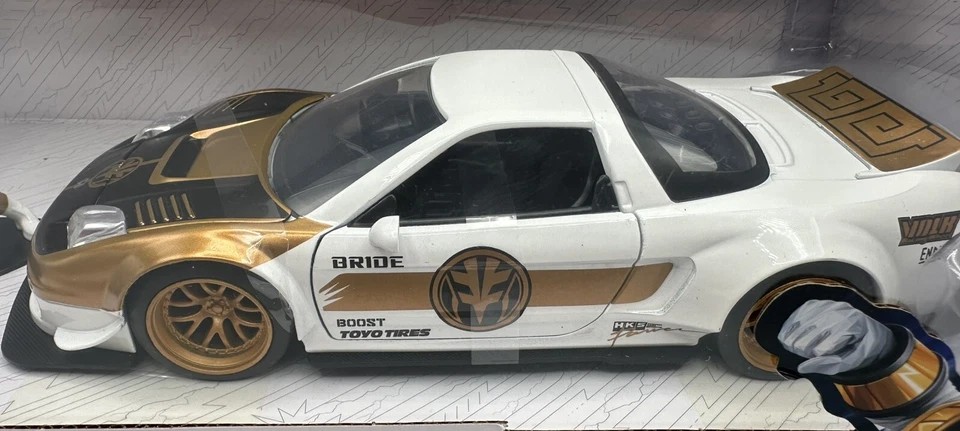 White Ranger & 2002 Honda NSX Type R Japan Spec DieCast Power Rangers Jada 2023 - Image 2 of 4