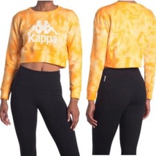 New Kappa Authentic Cavosa Cropped Sweatshirt Distressed Crewneck WHD-19