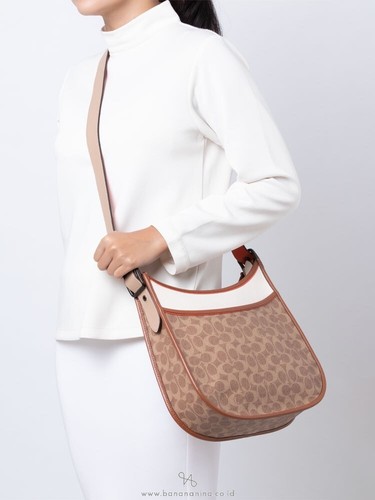 Bandolera COACH EMERY Colorblock Bronceado Firma Lona Cuero de Tiza 686 Nueva con Etiquetas $395 - Imagen 11 de 19