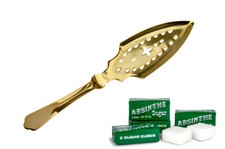GOLD-PLATED SWISS CROSS ABSINTHE SPOON & 10 SUGAR CUBES + FREE SHIPPING !!!