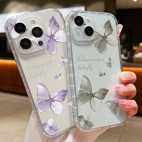 Blue Butterfly For iPhone 15 Pro Max 14 13 12 11 X XS 7 8 Shockproof Case Cover - Picture 8 of 18
