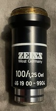 Carl Zeiss Microscope Lens Objective 100x 100/1.25 1,25 Oel 46 19 00 9904 White