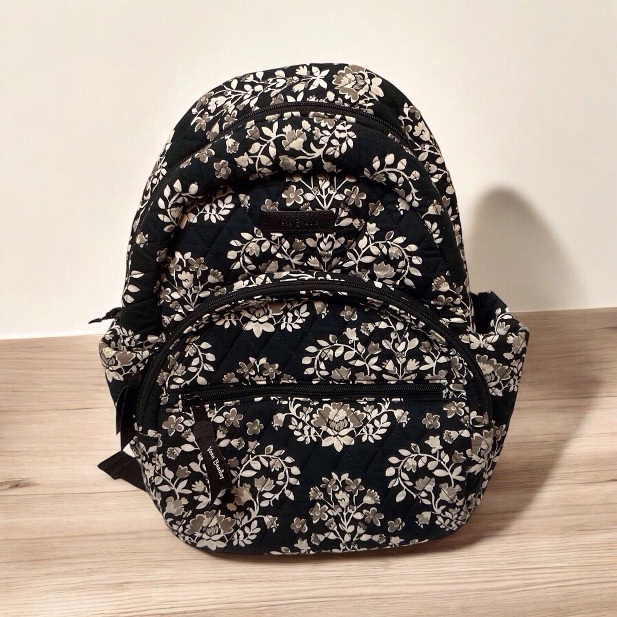 Vera Bradley Black, White, & Gray Floral Backpack Bag Vera Bradley Black, White, & Gray Floral Backpack Bag