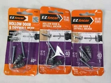 Lot of 3 E-Z Ancor 40-lb 3/8-in x 1-1/4-in Drywall Anchors with Screws (2-Pack)