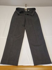 Talbots Straight Leg Wool Woolmark Dress Pants Lined Dark Gray Size 10 Pleated