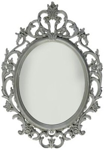Grey Oval Mirror Kole Ornate Home Kitchen Household Decorative Accessory