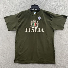 JHK Mens Graphic T-Shirt Green Size XL 100% Cotton Short Sleeve Pullover Italia