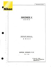 Nikon Nikonos V Camera Service  Repair Manual Reprint