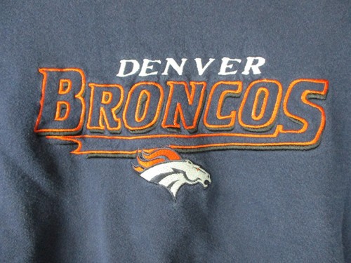 Vintage Logo Athletic Denver Broncos Sweatshirt Mens Extra Large Blue NFL 90s - Picture 2 of 9