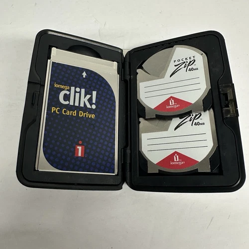 Iomega Clik! C40-T2 40mb PC Card Drive Adapter with 3 Zip Disk and carry case