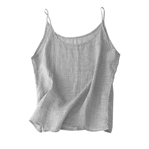 Cotton Linen Camisole Tops For Women Loose Fit Tank Top Summer Sleeveless Shirts - Picture 35 of 48