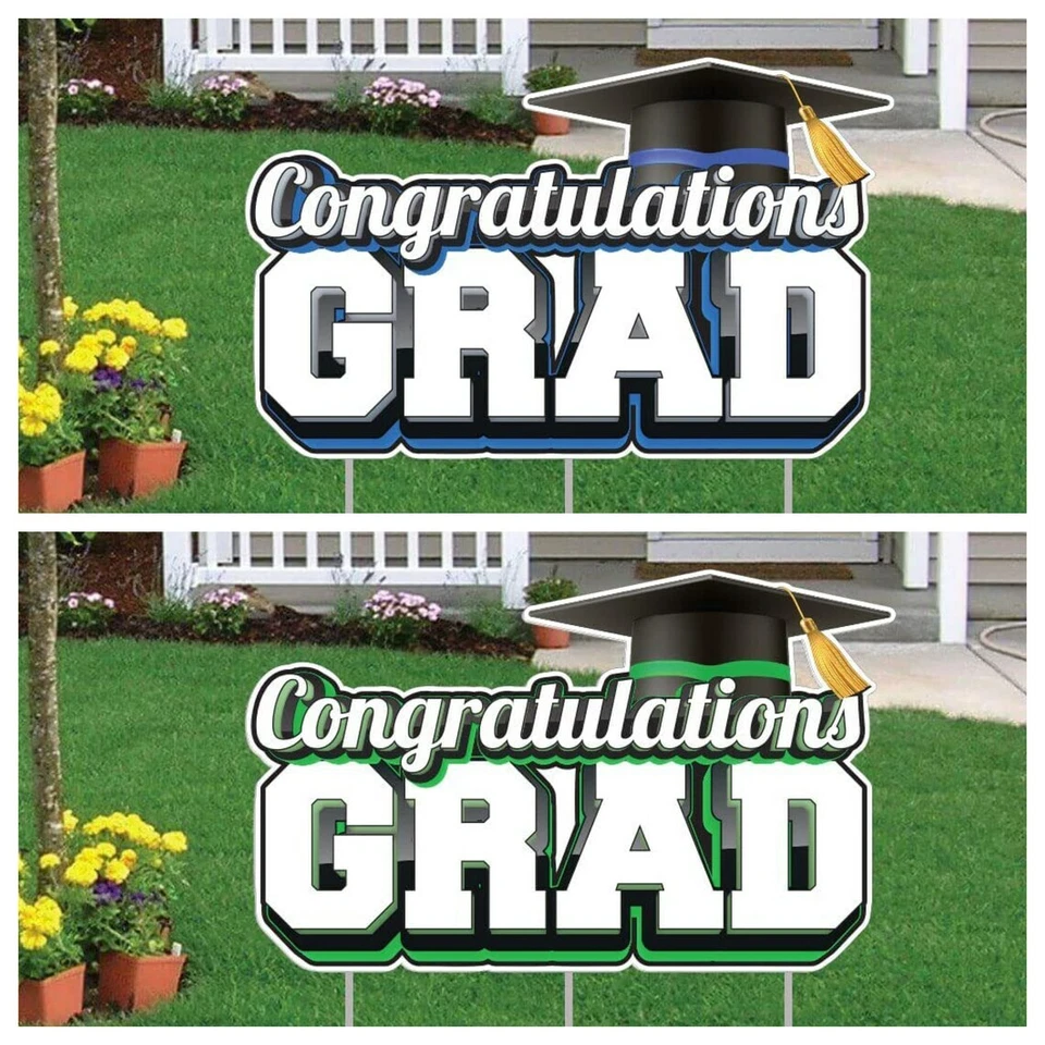 Letrero Jumbo de felicitación de patio de graduación, exhibición de tarjetas de patio de graduación, fiesta de graduación Foto 3 de 4