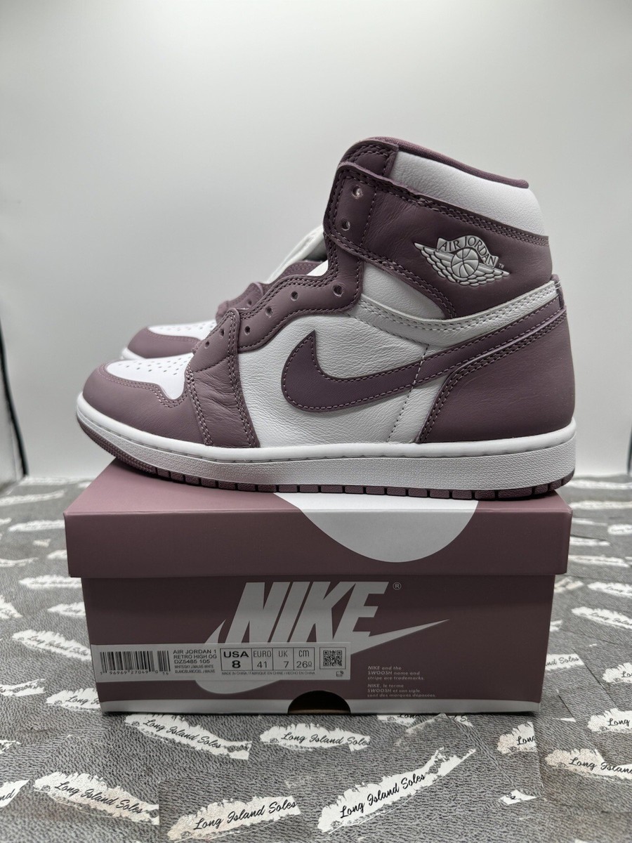 MENS AIR JORDAN 1 RETRO HIGH OG WHITE/SKY J MAUVE-WHITE MENS AIR JORDAN 1 RETRO HIGH OG WHITE/SKY J MAUVE-WHITE