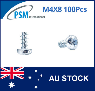 PLASTIC THREADING SCREW M4X8 PAN TORX STEEL ZINC PLATED WN1412KC40X8Z X100