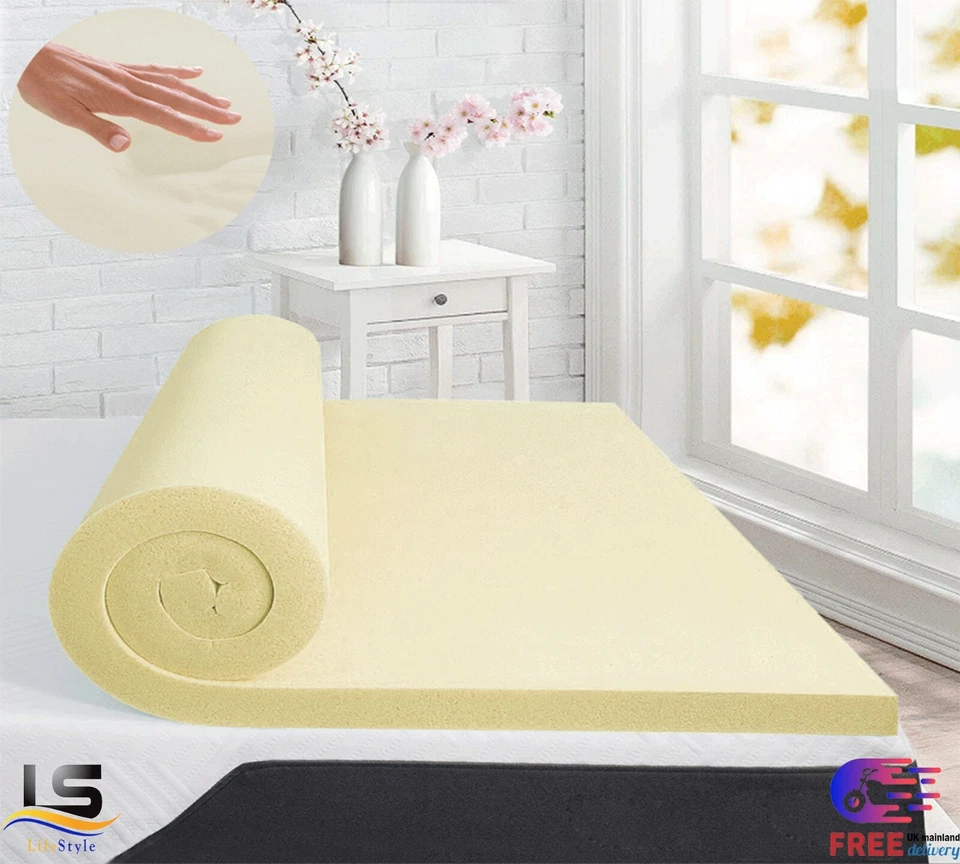 MEMORY FOAM MATTRESS TOPPER SINGLE BED ORTHOPEDIC WITH ALL DEPTHS FREE P&P
