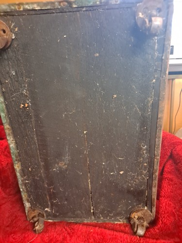 Vintage Rare Decor Hand Carved Brass Copper Cover Fitted Wooden Old Storage Box - Picture 10 of 12