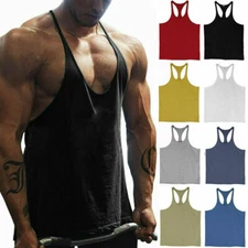 Men Gym Muscle Workout Fitness Tank Top Y Back Bodybuilding Stringer Shirt ṑ