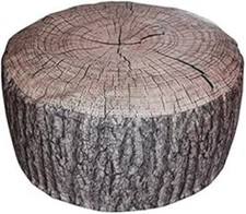 VIVA Outdoor Pouf, auch Indoor Durchmesser 54 cm, 25 cm Sitzhöhe Baumoptik