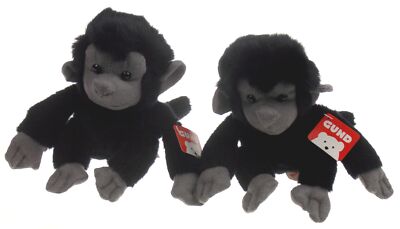 Gund Plush Black Gray Monkey Nero Lot 2 Stuffed Zoo Soft Animal Xmas Kids Gift