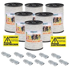 1200m 6mm Weidezaun Seil Elektro Zaun Pferde Ponys Esel Rinder Ziegen Topseller