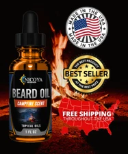 Beard Growth Oil Beard Growth, Reduce Itch, Split Ends & Frizz  -Campfire Scent
